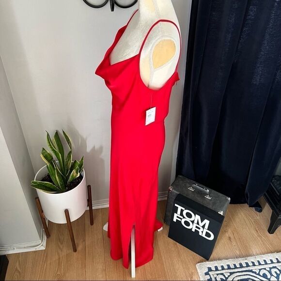 Taylor Midi Slip Midi Dress, Holiday/Christmas Party Dress, Red, Size 10, NWT - Picture 11 of 13